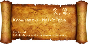 Krompaszky Melánia névjegykártya